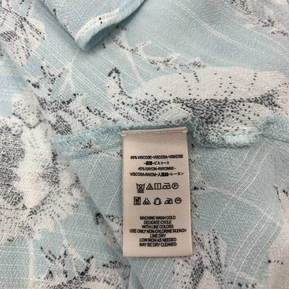 Free People French Quarter Wrap Dress Sz Small Blue White Floral Ruffle Mini